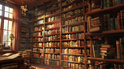 Magnificent A bookcase with a lamp on it and a lamp on the shelf