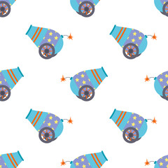 seamless pattern with circus cannon