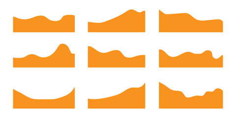 Dividers shape for website set. Vector template for web site page, app, banner. Black separator header