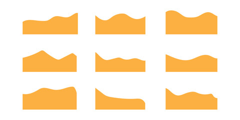 Website border and header set with drops, waves, organic and geometric shapes. Isolated vector template for website, app, poster, banner. isolated on white background. EPS 10