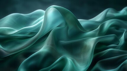 Fototapeta premium Elegant Teal Waves: Textured Fabric Background Ideal for Design and Art