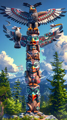 The Majestic Totem Pole: A Powerful Representation of Native American Spirituality and Heritage