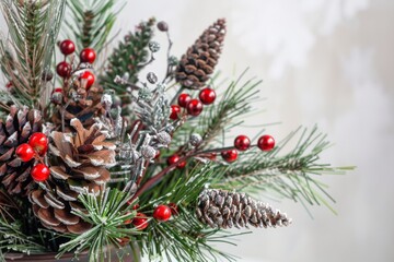 holiday bouquet of dried pine branches