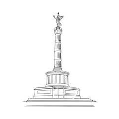 Illustration of  the famous Victory Column in the Tiergarten in Berlin, Germany