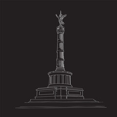 Illustration of  the famous Victory Column in the Tiergarten in Berlin, Germany