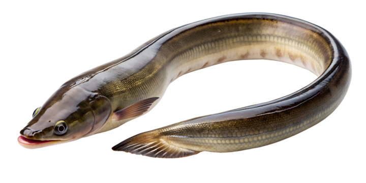 eel fish isolated on transparent background. AI Generative - Powered by Adobe