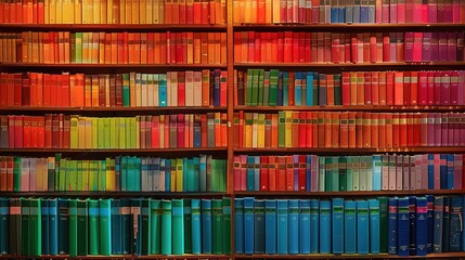 Glorious Diversified Colorful folders bookshelves rainbow