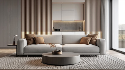 A render of modern room design in minimal style