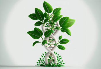 Human gene from plant and flowers. Generative AI.