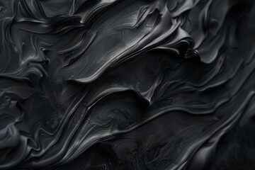 Fototapeta premium Sophisticated black abstract with swirling patterns creating a sense of movement and drama, perfect for contemporary art pieces or dynamic graphic backgrounds.