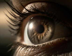 Hyper-detailed macro of human eye