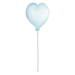 Light blue heart balloon on a stick.