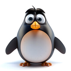 3D Cute Penguin Mascot Character - obrazy, fototapety, plakaty