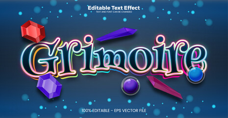 Grimoire editable text effect in modern trend style