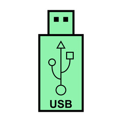 USB icon technology, connect device sign, electronic portable symbol ,vector illustration media