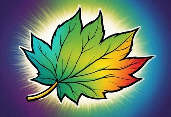 Comic style Design a bold leaf logo using vibrant  (11)