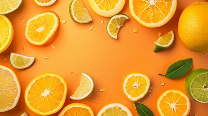 Sweet citrus fruits on a vibrant background. A tasty and exotic diet option.