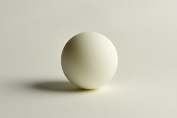 Fototapeta na wymiar Exquisite Display of a Standard Sized White Table Tennis Ball against a White Background