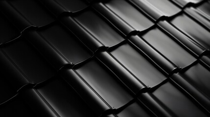 Black and white photo of a metal roof.