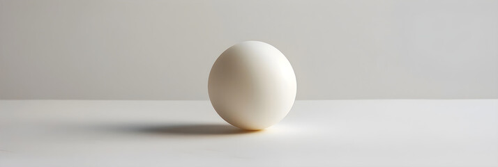 Exquisite Display of a Standard Sized White Table Tennis Ball against a White Background
