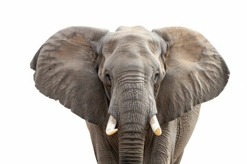 a real elephant with white background 
