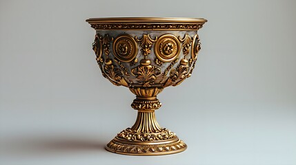 Holy Grail depicted as an ancient chalice on a white background