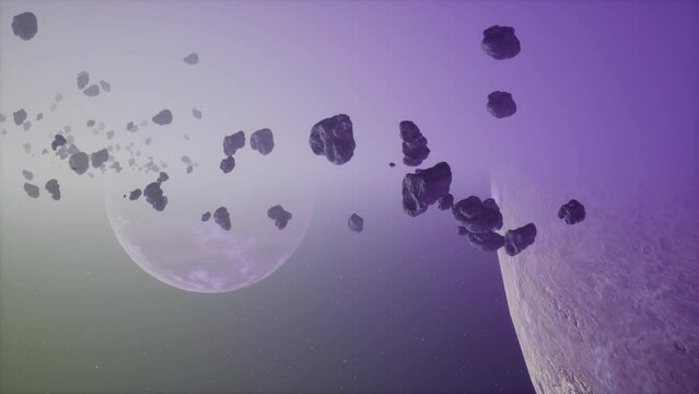 a large cluster of asteroids near an unknown planet