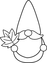 Fall Gnome outline.
Autumn Harvest gnome outline.
Thanksgiving gnome outline vector.