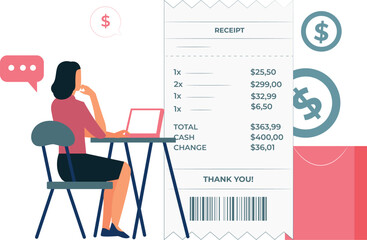 The girl is working on the laptop.