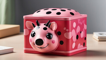 piggy bank with a coin - obrazy, fototapety, plakaty