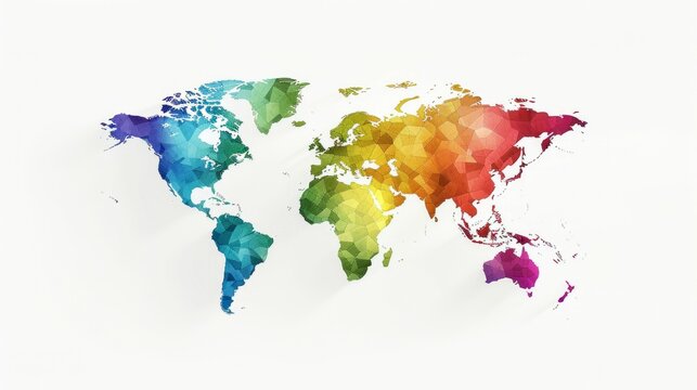 map of the world, white background, flat, clean, simple, presentation colors