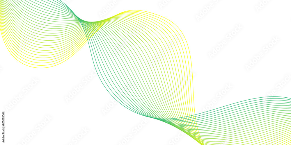 Poster colorful wave of streaming particles on a white background.abstract colorful wave lines flowing isol