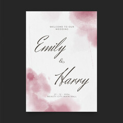 Wedding poster for welcome sign. Template welcome poster. Vector printable wedding props. Flyer design for welcome sign.