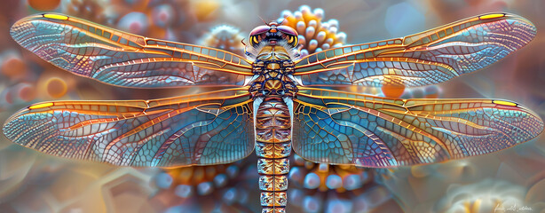 extreme close-up of dragonfly - obrazy, fototapety, plakaty