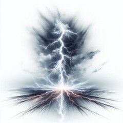 Image of a lightning bolt hitting of ground, amazing lightning art