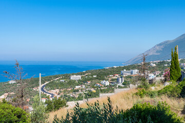 Beautiful mountain landscape of town of Dhermi in Albania - 805101232