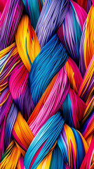 Seamless weaving with vibrant colors in a abstract pattern