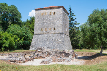 The venetian tower in Butrint National Archaeological Park in Albania - 805101252