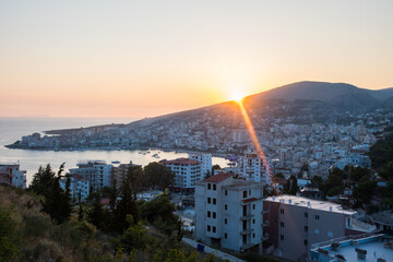 Beautiful city of Sarande in south Albania