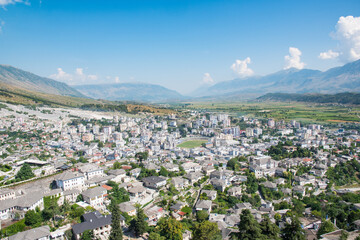 View over city of Gjirokastra in albania - 805101607