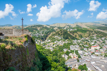 View over city of Gjirokastra in albania - 805101612
