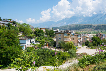 View over city of Gjirokastra in albania - 805101646