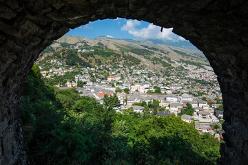 View over city of Gjirokastra in albania - 805101653