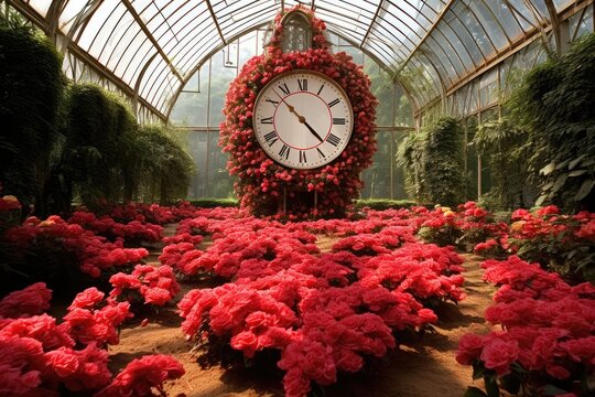 Lalbagh Botanical Garden, India: A scene from the famous glasshouse and floral clock in Bangalore.
