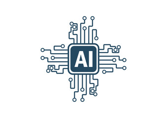 Artificial intelligence AI processor chip Icon Logo Design Vector. AI Technology Logo Design Template