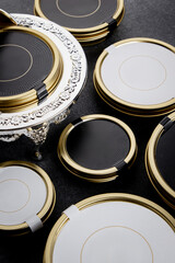 containers of different volumes designed to store caviar. can be used as a mockup