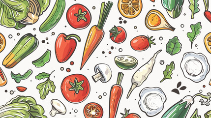 Healthy Food hand drawn vector illustration. Vegetable