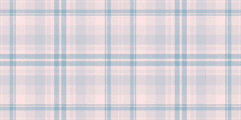Cotton fabric background seamless, pastel textile texture vector. Flow plaid pattern check tartan in white and misty rose colors.