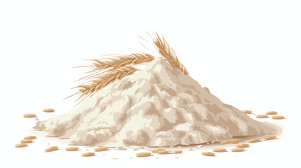 Heap of flour on white background Vector style vector
