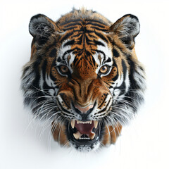 Aggressive tiger baring teeth